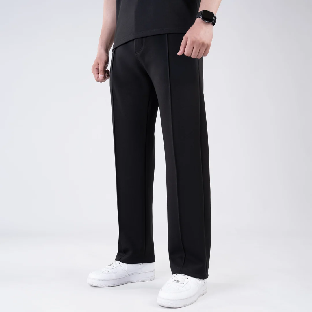 Scuba Olive 4-Way Stretch Front Stitch Black Trousers