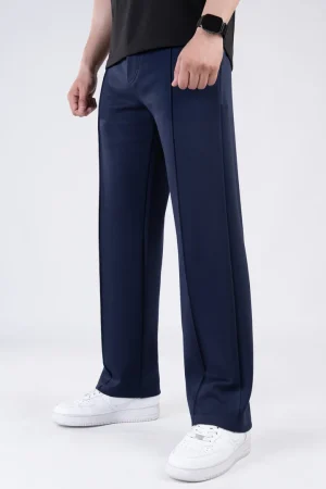 Scuba Olive 4-Way Stretch Front Stitch Blue Trousers